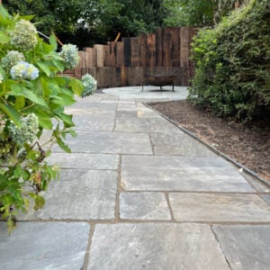 Sagar Black Tumbled Indian Sandstone Paving Slabs – Patio Pack – 25mm Calibrated