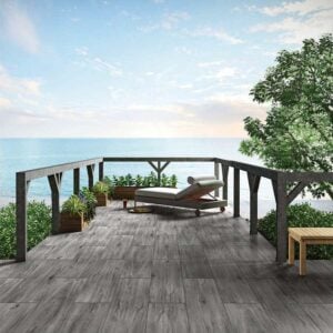 Anthracite Grey Wood Effect Outdoor Porcelain Paving Slabs – 1200x300mm – 20mm