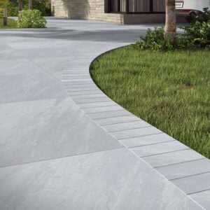 Kandla Grey Porcelain Cobbles Border & Edging Setts – 200x100mm