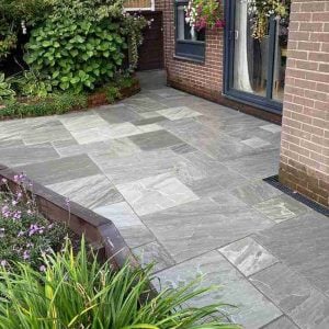 Kandla Grey Indian Sandstone Paving Slabs – Patio Pack – 22mm Calibrated