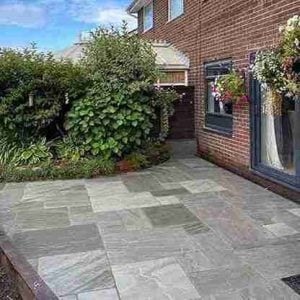 Kandla Grey Indian Sandstone Paving Slabs – Patio Pack – 18mm Calibrated