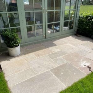 Raj Green Indian Sandstone Paving Slabs – Patio Pack – 18mm Calibrated