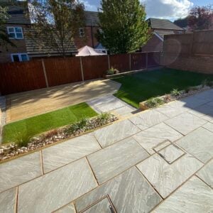Kandla Grey Hand Cut Indian Sandstone Paving Slabs – 900x600mm – 22mm Calibrated