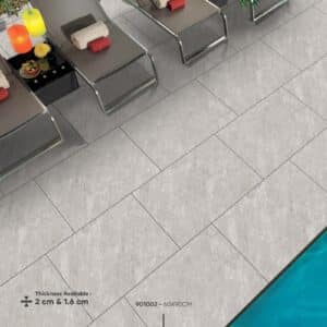 Quartz Light Grey Outdoor Porcelain Paving Tiles – 900x600mm – 20mm
